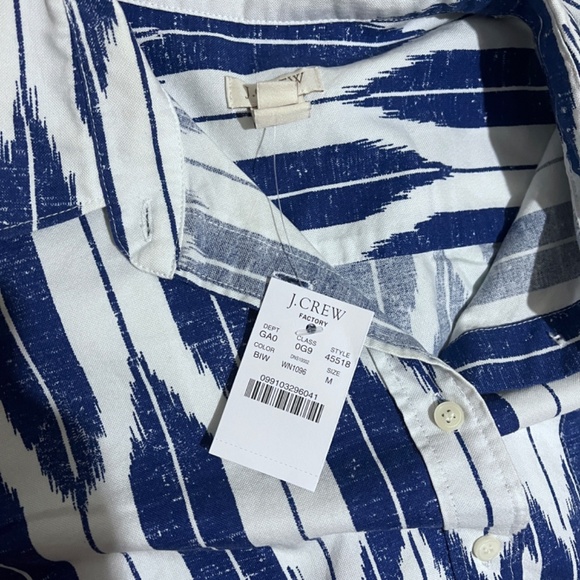 J.CREW Blue Patterned Oxford Button-Down Shirt M - Picture 7 of 10